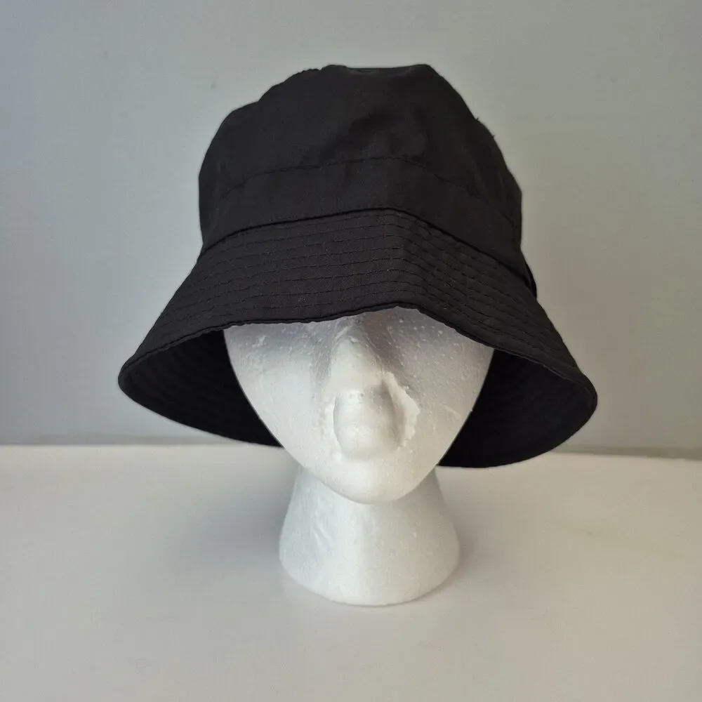 Totes Black Logo Reversible Water Resistant Bucket Hat Womens One Size
